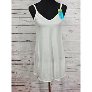 Vanity Fair Women's Reversible Neckline Spaghetti Strap Slip Dress White Size 34